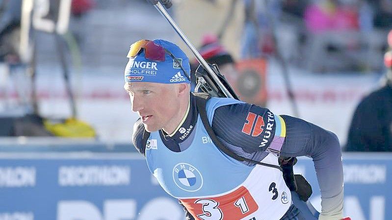 Die deutsche Staffel um Erik Lesser landete in Kontiolahti auf Platz vier. Foto: Vesa Moilanen/Lehtikuva/dpa