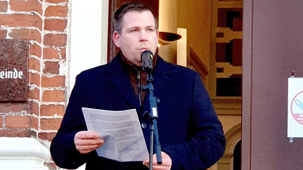 Der Norder Bürgermeister Florian Eiben dankte vor allem den Bürgern für ihr großes Engagement. Foto: Rebecca Kresse