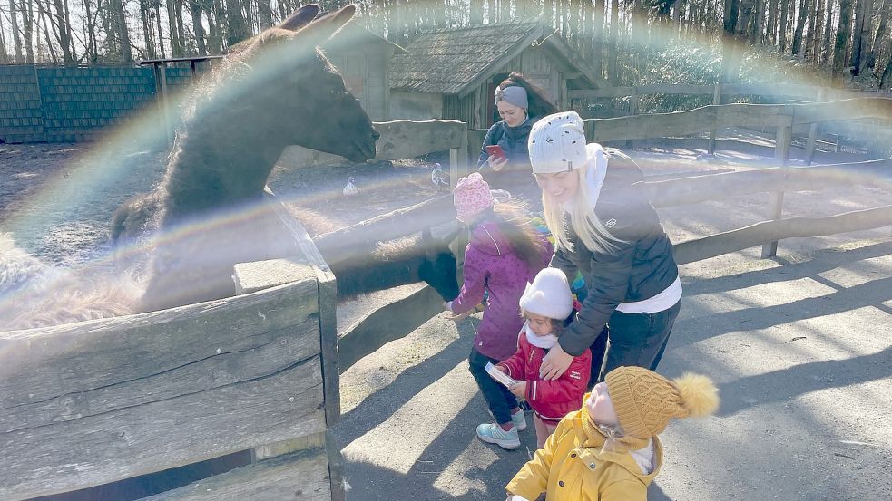 Die ukrainischen Frauen besuchten mit den Kindern einen Tiergarten in Aurich. Foto: privat