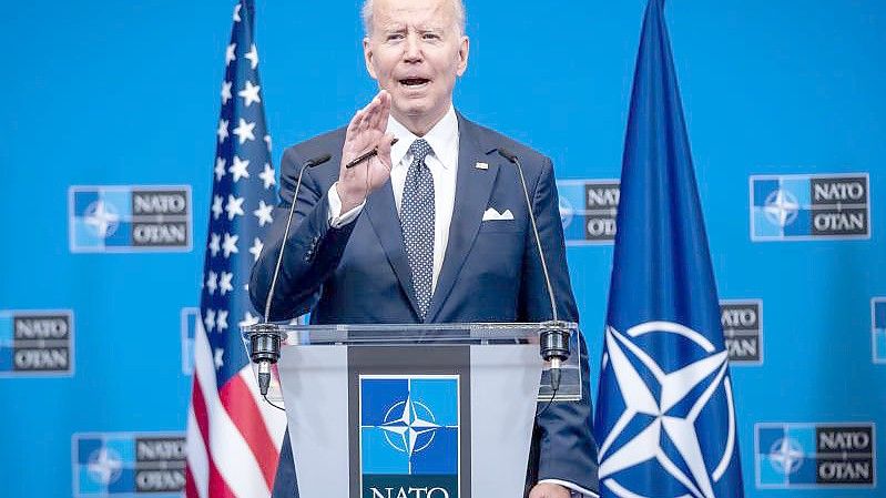 Die Nato war „noch nie so geeint wie heute“, sagt US-Präsident Joe Biden. Foto: Michael Kappeler/dpa