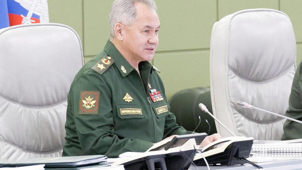 Sergej Schoigu während Videokonferenz im Zentrum für Verteidigungsmanagement. (Archiv) Foto: imago images/Vadim Savitskii
