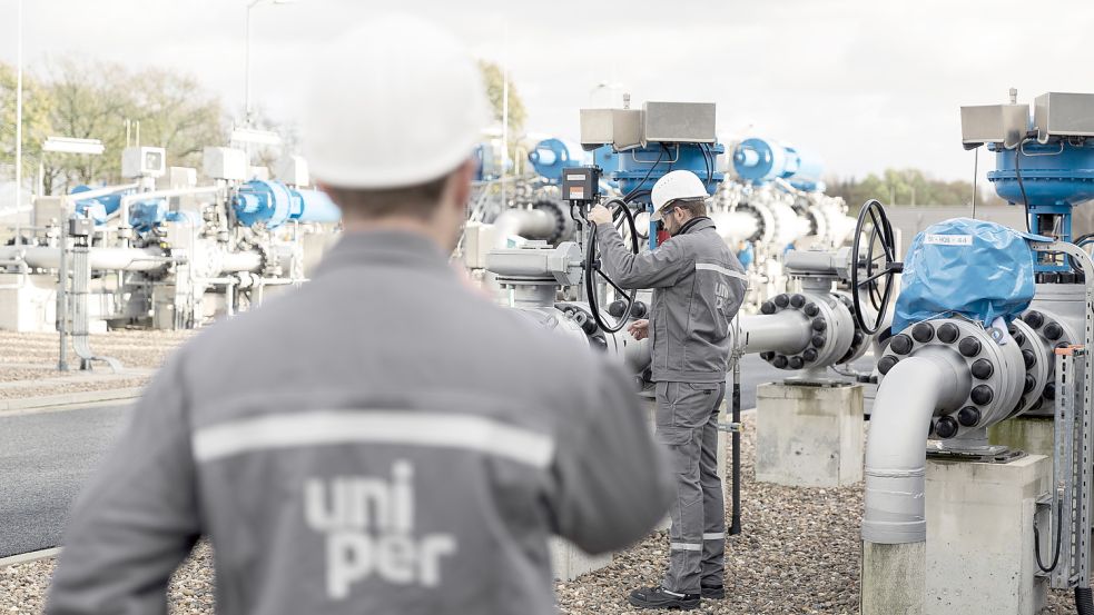 Uniper-Mitarbeiter am Erdgas-Speicher in Etzel bei Friedeburg.Foto: Uniper