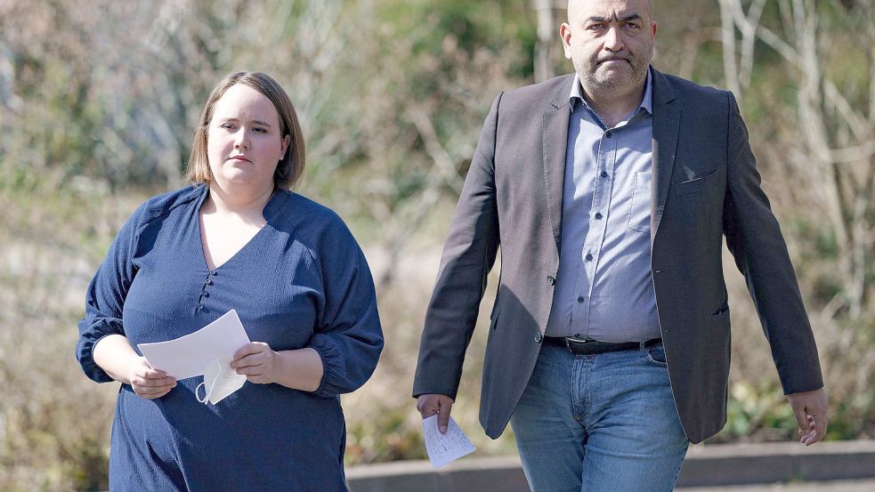 Grüne in Husum: Ricarda Lang und Omid Nouripour. Foto: AFP/Axel Heimken