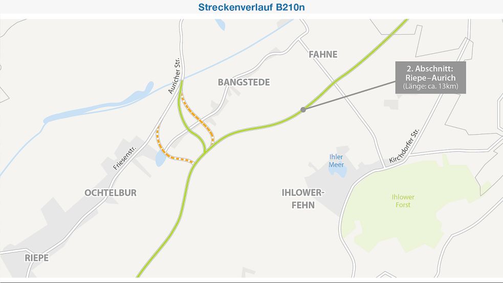 Der zweite Abschnitt der B210n führt direkt durch Bangstede. Grafik: Kreativgruppe ZGO