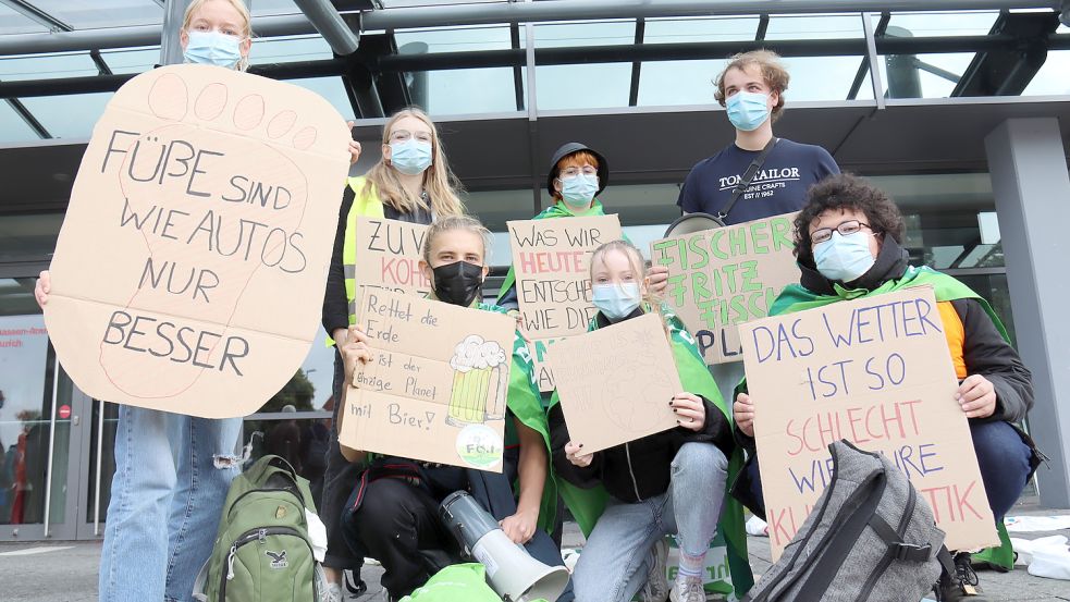 Seit Jahren protestieren Jugendliche in Aurich für Klimaschutz. Foto: Heino Hermanns