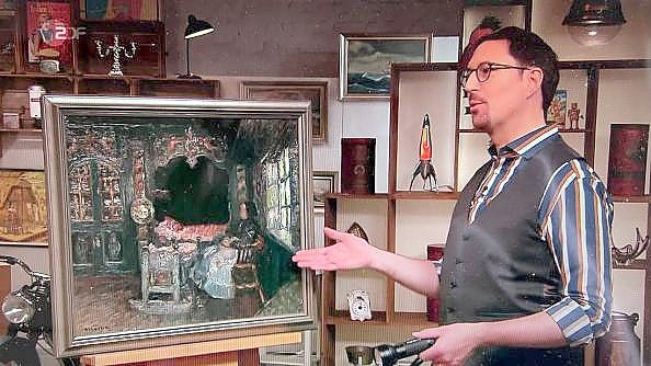 Colmar Schulte-Goltz (48), Kunsthistoriker und Experte bei „Bares für Rares“, zeigte sich begeistert von dem Sylt-Gemälde. Foto: ZDF/Bares für Rares