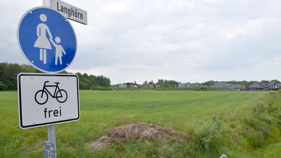 Auf dem Land des Landwirts Johannes von Essen (Blick von der Kirchstraße) soll sich künftig Gewerbe ansiedeln und ein Wohnpark gebaut werden. Foto: Thomas Dirks