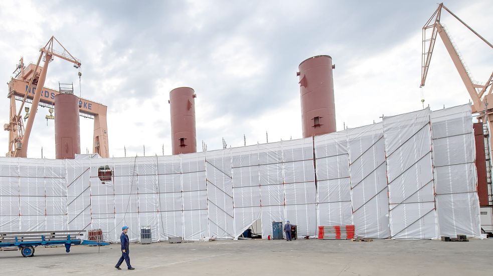 Zuletzt wurde bei Fosen Yard eine Lachsfarm für Norwegen gebaut. Archivfoto: DPA