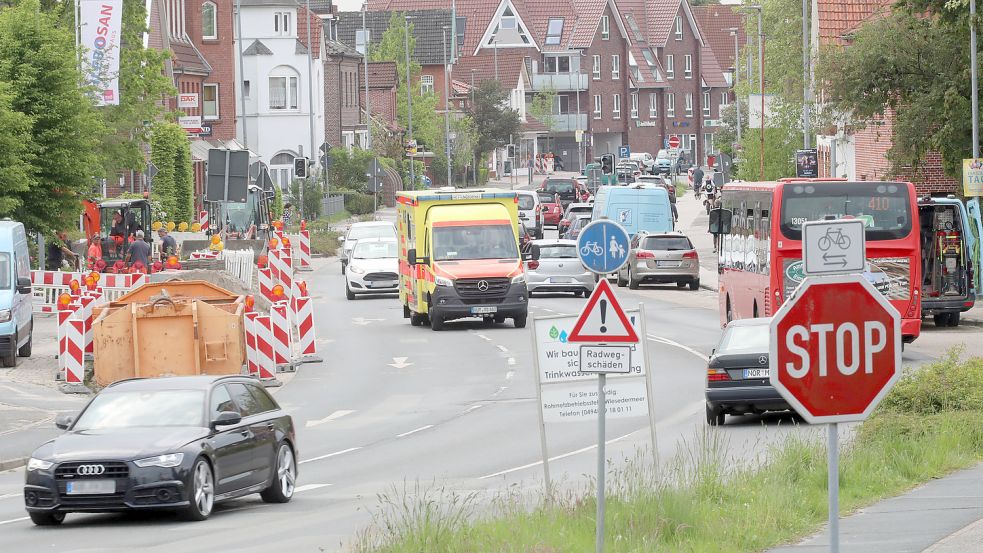 Die Fockenbollwerkstraße gehört zu den meist frequentierten Straßen in Aurich. Foto: Romuald Banik