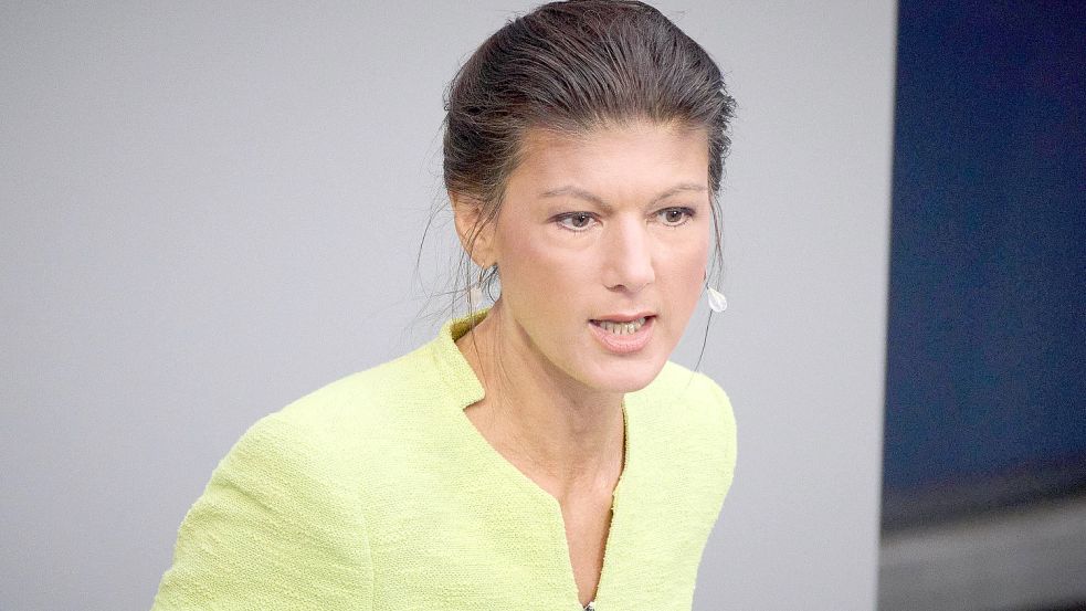 Verwahrt sich gegen „bewusste Verfälschung“: Sahra Wagenknecht (Die Linke). Foto: IMAGO/Christian Spicker