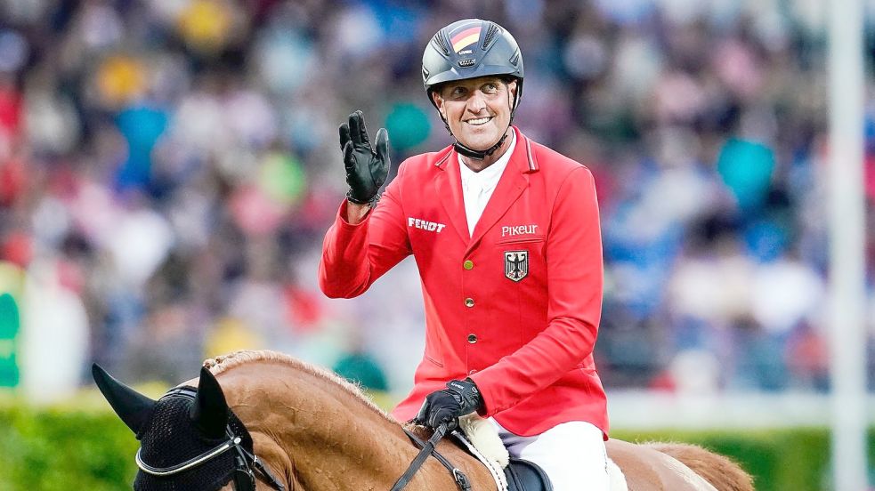 Springreiter André Thieme ist für die WM klar „Kandidat Nummer eins“. Foto: Uwe Anspach/dpa