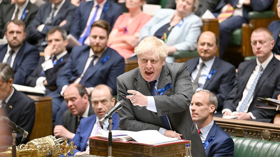 Boris Johnson im britischen Parlament: Bleibt er bis Herbst als Übergangs-Premier im Amt? Foto: dpa/UK Parliament/AP/Jessica Taylor