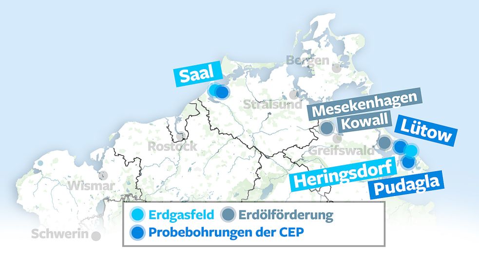 Das Erdöl- und Erdgasvorkommen in MV Foto: Hannes Mekelburg