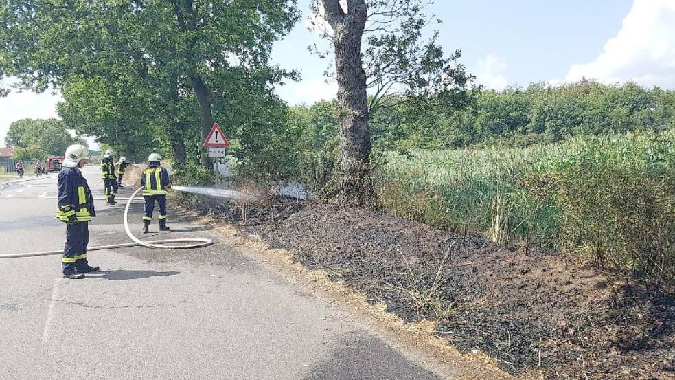 Bei hohen Temperaturen können Böschungen schnell Feuer fangen.