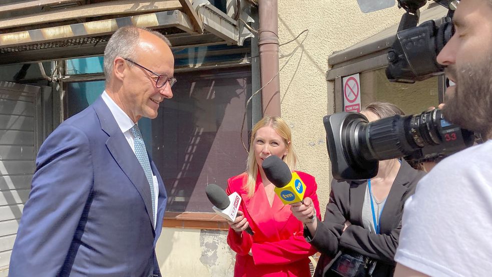 Der CDU-Vorsitzende Friedrich Merz ist am Mittwoch in Polen eingetroffen. Foto: dpa / Friedemann Kohler
