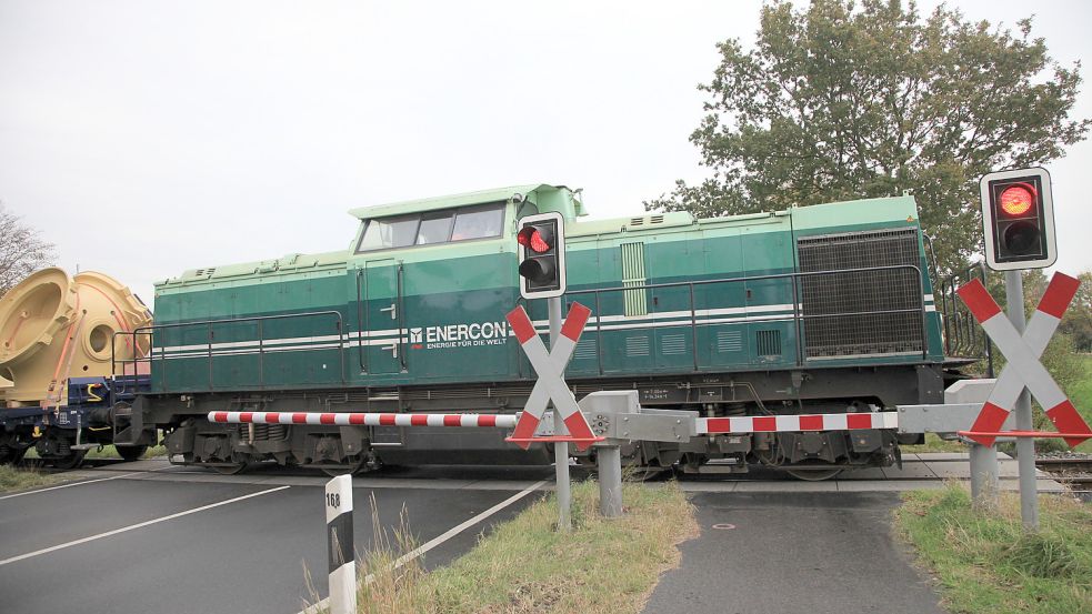 Fertige Produkte verfrachtet Enercon nicht mehr mit der Bahn. Nur Werkstoffe werden noch im Waggon nach Aurich geliefert. Foto: ON-Archiv