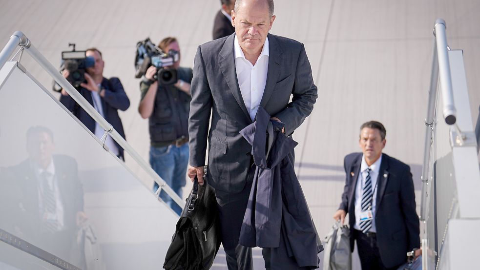 Bundeskanzler Olaf Scholz (SPD) wirbt in Kanada um Wasserstoff und Flüssiggas, um die Energienot Deutschlands zu lindern Foto: dpa