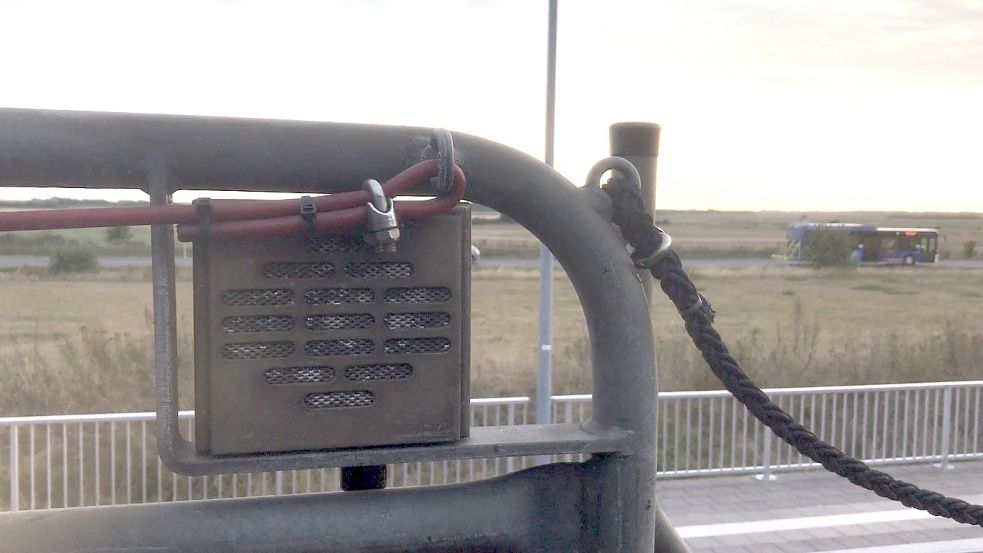 So sieht die Lautsprecheranlage auf dem Autozug nach Sylt aus. Foto: Lisa Bohlander