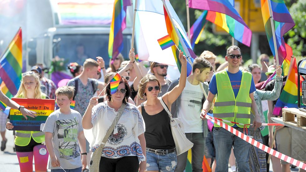 Seit 2014 findet der CSD in Aurich statt. Foto: Stephan Friedrichs