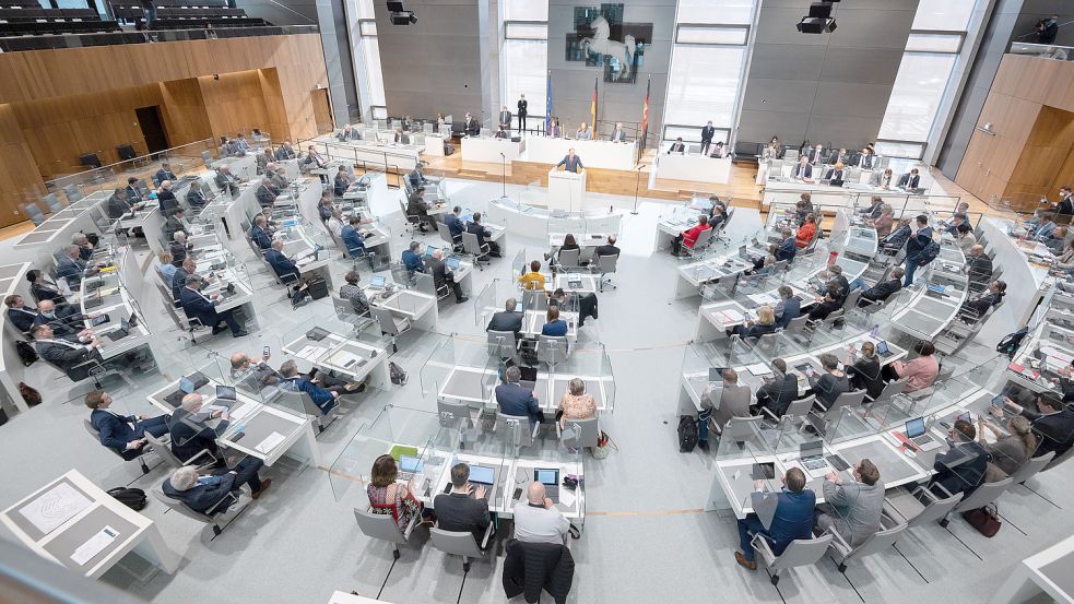 Regierungserklärung im Niedersächsischen Landtag im März 2021. Am 9. Oktober werden die Mitglieder des Landtags neu gewählt. Foto: DPA