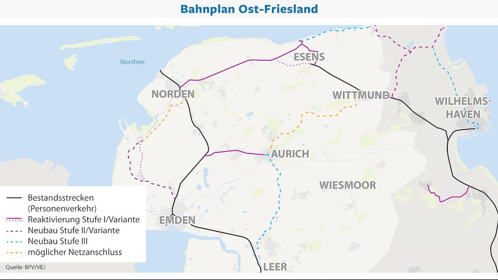 Diese Strecken wurden im Gutachten geprüft. Grafik: VEJ/BPV Consult