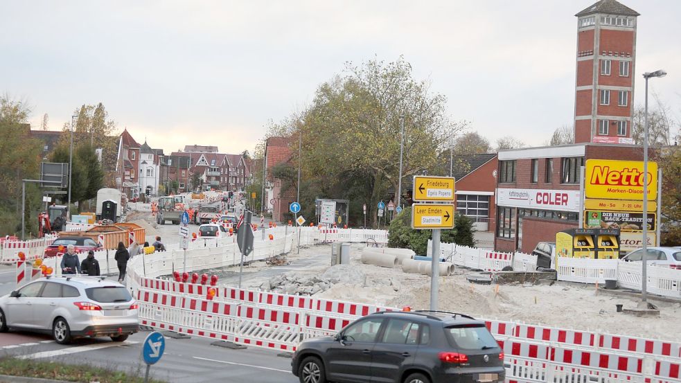 Stadteinwärts ist die Fockenbollwerkstraße weiterhin passierbar. Foto: Romuald Banik