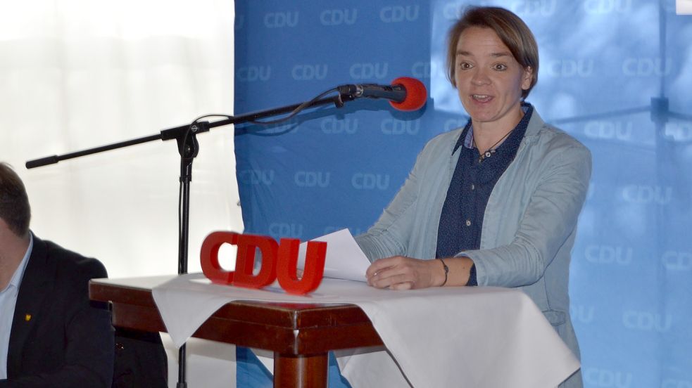 CDU-Landtagsabgeordnete Saskia Buschmann auf dem Kreisparteitag der Christdemokraten. Foto: Neelke Harms