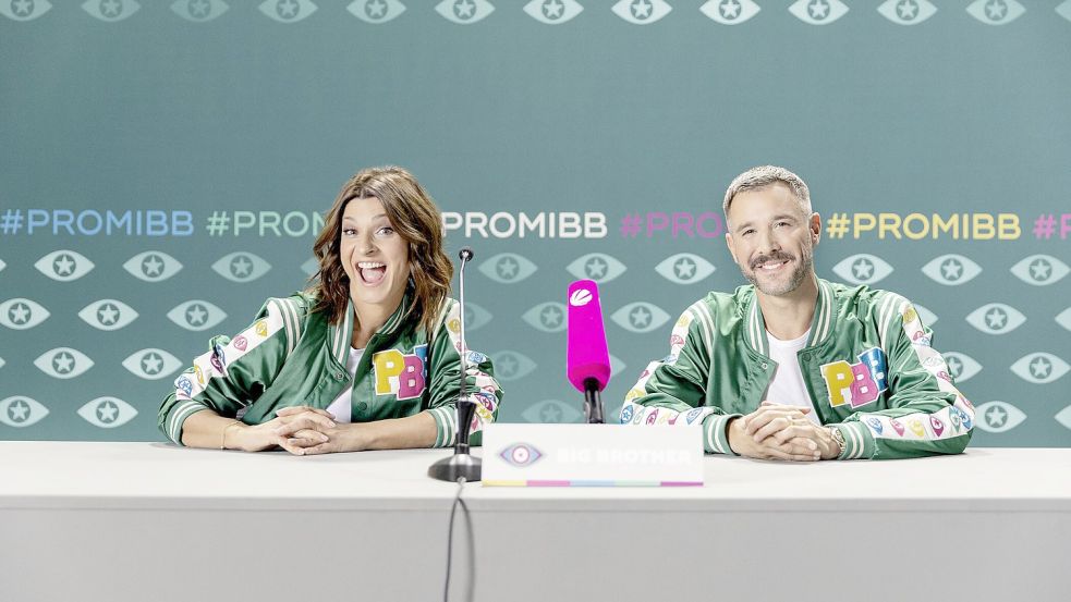 Jochen Schropp und Marlene Lufen: Sie moderieren die zehnte Staffel „Promi Big Brother“. Foto: dpa/SAT.1