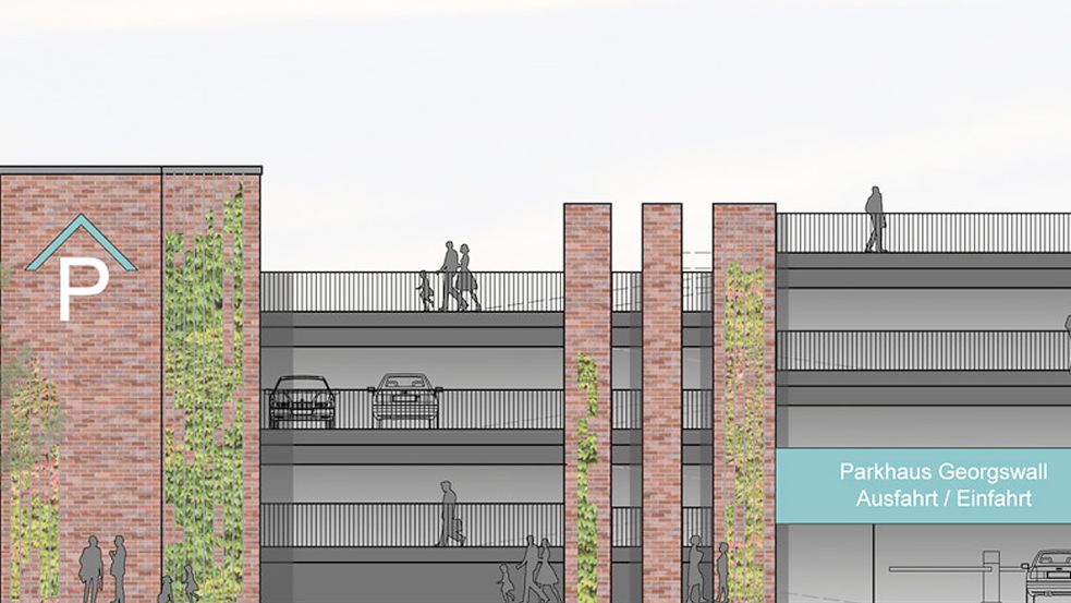 Diese Variante ist seinerzeit von der Politik bevorzugt worden. Nun ist offen, ob das Parkhaus überhaupt gebaut wird. Grafik: 3-Ing