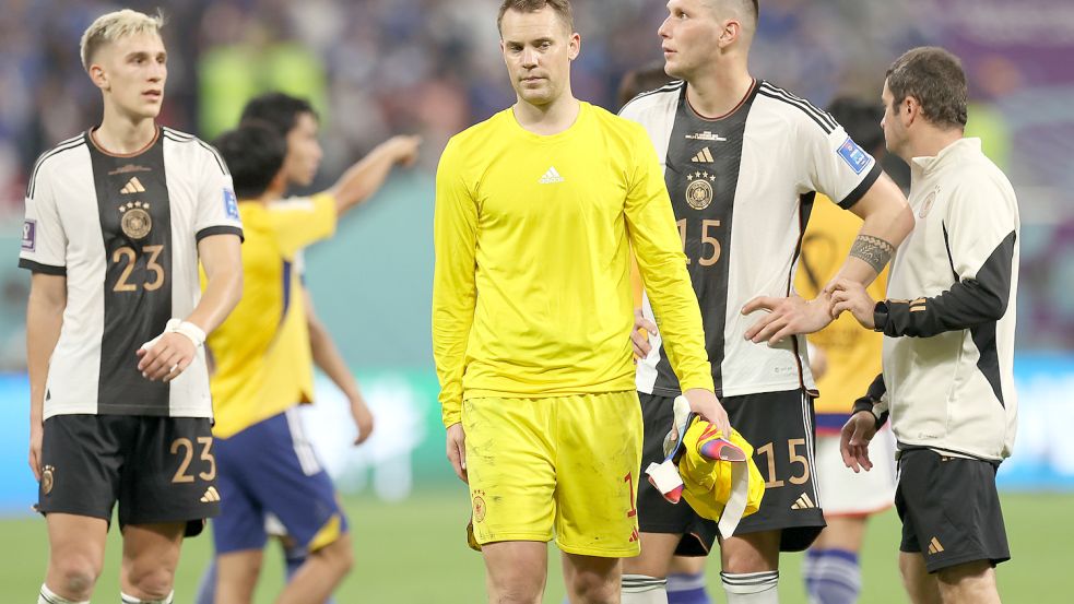 Dicke Backen nach der 1:2-Auftaktpleite gegen Japan. Nun geht es morgen gegen Spanien schon um alles.Foto: DPA