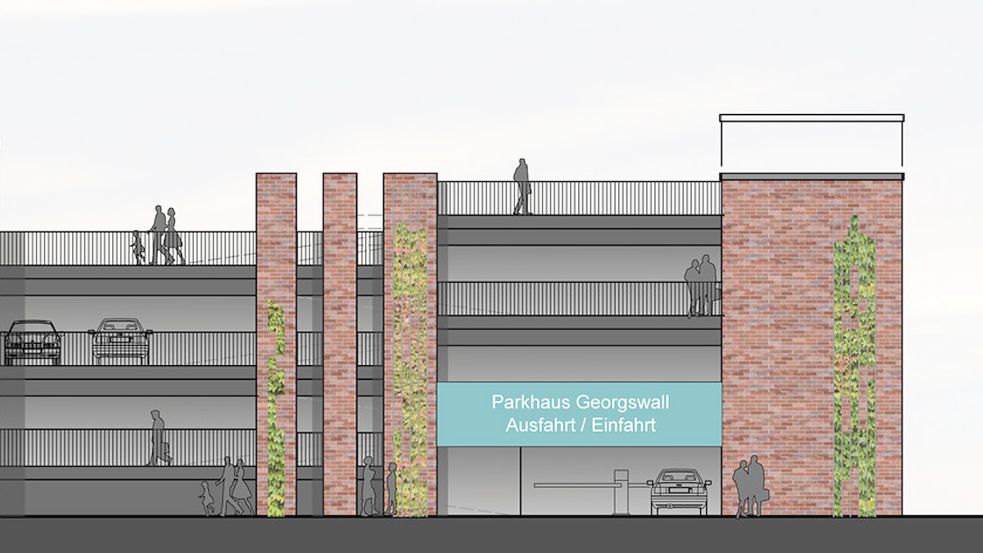 •Diese Variante ist seinerzeit von der Politik bevorzugt worden. Nun ist offen, ob das Parkhaus überhaupt gebaut wird. Grafik: 3-Ing
