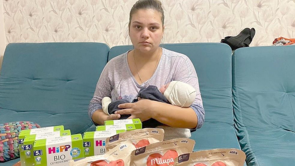 Diese junge Ukrainerin bekam für ihr Baby Nahrung. Foto: privat