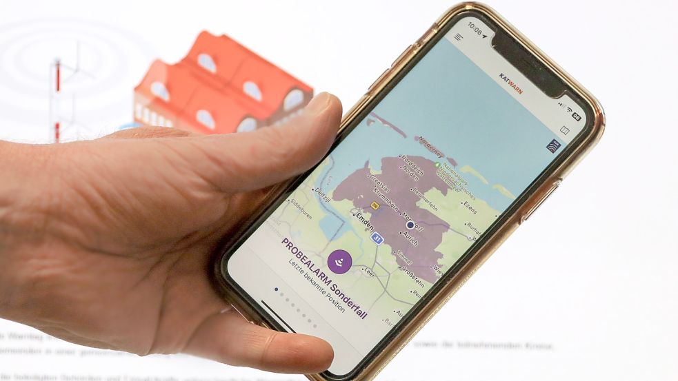 Die „Katwarn“-App meldete einen Probealarm. Foto: Romuald Banik
