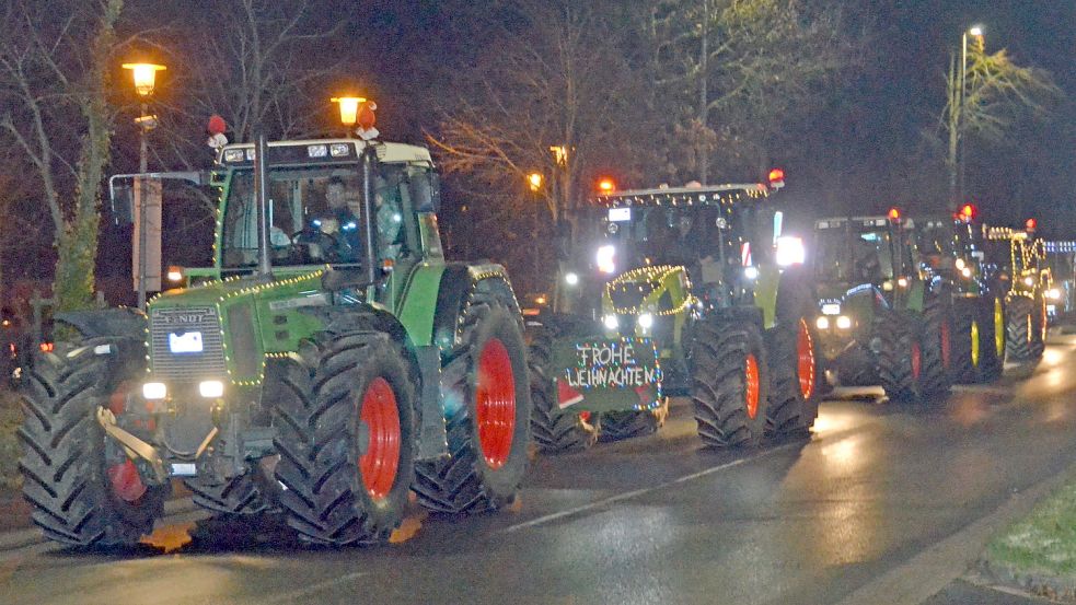 Gekommen waren die 20 Schlepper aus Richtung Wallinghausen. Foto: Aiko Recke