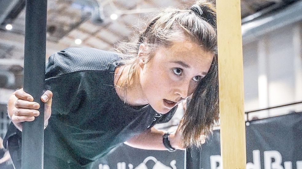 Das Schieben eines Schlittens mit Gewicht zählt für Hilke Decker zu den größten Herausforderungen beim Hyrox-Wettbewerb. Fotos: privat