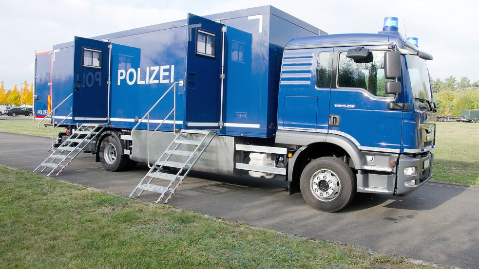 Mobile Toilette heißt im Polizeideutsch Toi-KW Foto: Bundespolizei Bad-Düben