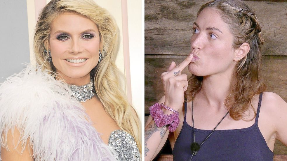 Tessa Bergmeier erzählt im Dschungelcamp von ihren Erfahrungen mit Heidi Klum bei „Germany‘s Next Topmodel“. Foto: IMAGO IMAGES/Everett Collection/RTL/NOZ-Collage