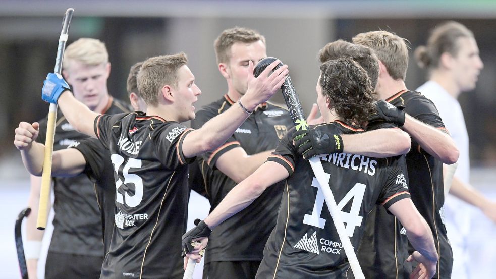 Deutschlands Hockey-Männer stehen in Indien im WM-Viertelfinale. Foto: Frank Uijlenbroek/WorldSportPic/dpa