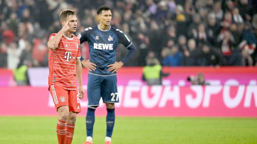 Der FC Bayern München kam durch Joshua Kimmich (l) zu einem spätem Punktgewinn. Foto: Sven Hoppe/dpa
