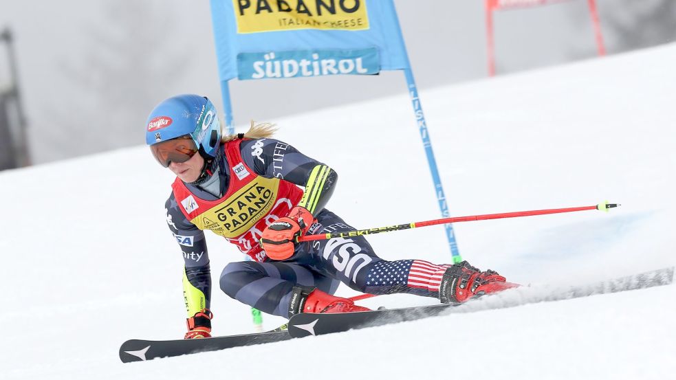 Fuhr am Kronplatz erneut zum Sieg: Mikaela Shiffrin. Foto: Alessandro Trovati/AP/dpa