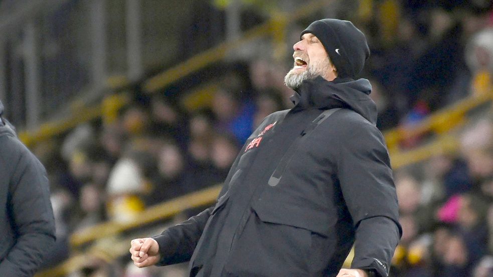 Musste sich mit dem FC Liverpool mit 0:3 bei den Wolverhampton Wanderers geschlagen geben: Jürgen Klopp. Foto: Rui Vieira/AP/dpa