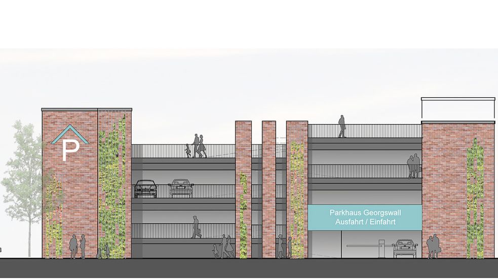So hätte das geplante Parkhaus einmal aussehen können. Grafik: 3-Ing