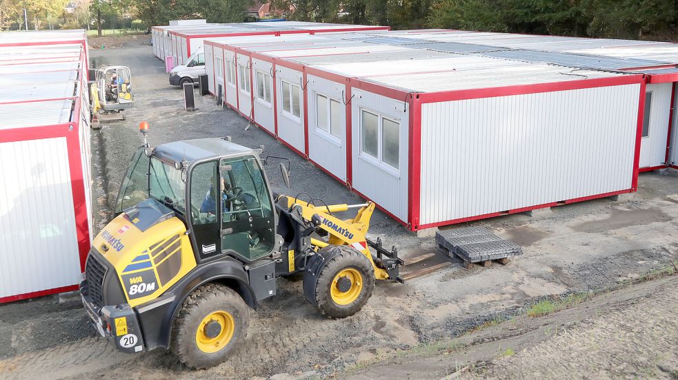 In den früheren „Internationalen Gärten“ in Aurich-Extum ist ein Containerdorf entstanden. Foto: Romuald Banik