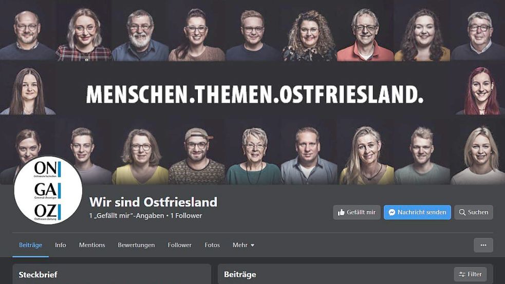 Die ON hat übergangsweise eine neue Facebookseite zusammen mit OZ und GA.