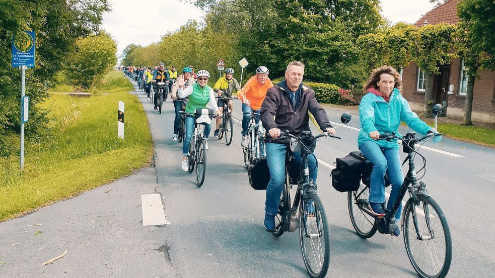 Zahlreiche Fahrradfahrer machten sich im vergangenen Mai bei einer Rad-Demo auf den Weg nach Schoonorth. Foto: privat