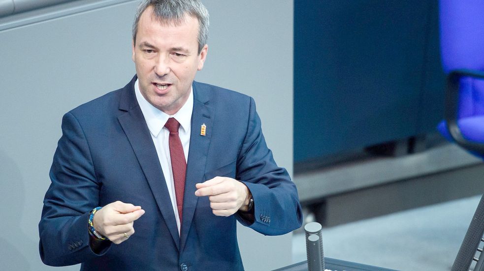 Bundestagsabgeordneter Johann Saathoff (SPD) aus Pewsum während einer Rede im deutschne Bundestag in Berlin. Foto: DPA