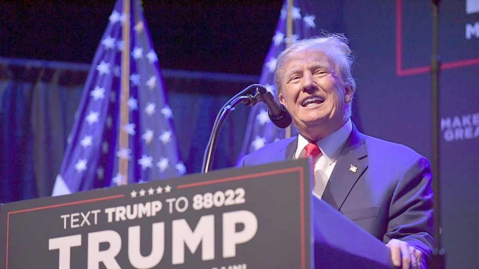Donald Trump bei einer Wahlkampfveranstaltung in Davenport, Iowa. Foto: Ron Johnson/AP/dpa