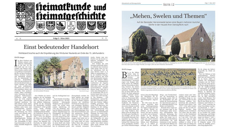 Zwei Seiten aus der aktuellen Heimatbeilage. Digital sind sie nun im Hochformat zu lesen.