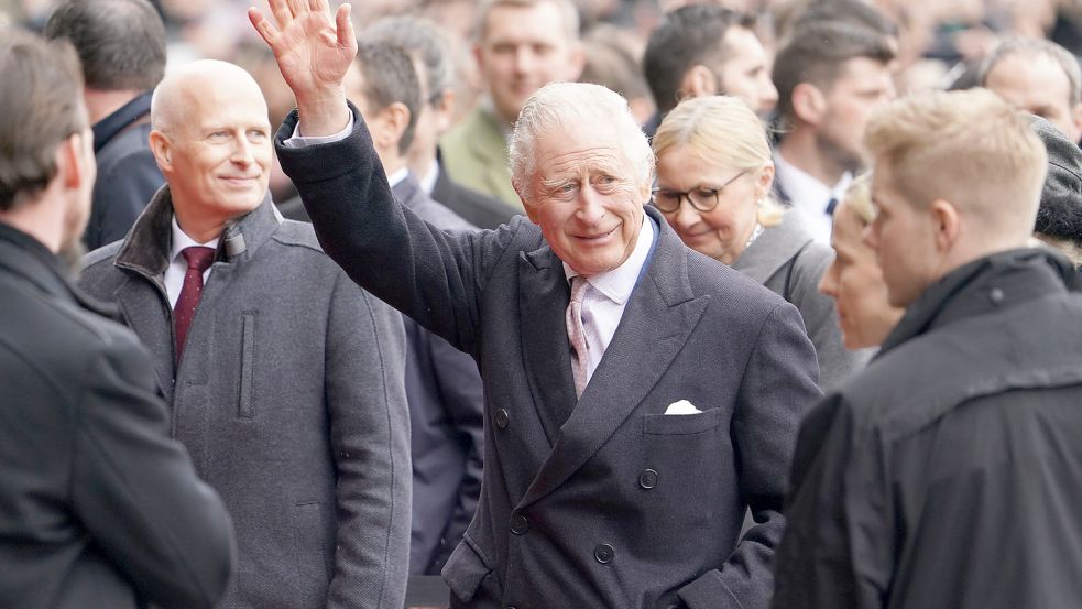 König Charles III. setzt sich auch bei seinem Hamburg-Besuch für das Klima ein. Foto: Marcus Brandt