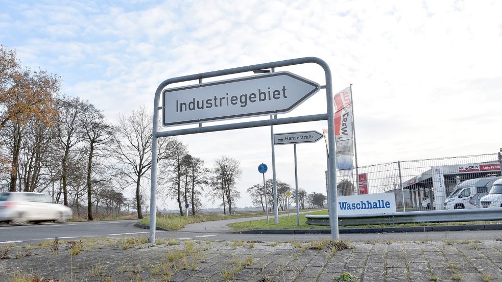 Im Industriegebiet Hansestraße in Upgant-Schott sollen sich in den kommenden Jahren weitere Betriebe ansiedeln können. Foto: Thomas Dirks
